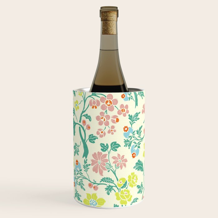 Classic Chinese-Inspired Pastel Floral Pattern Wine Chiller Gallery Image 2