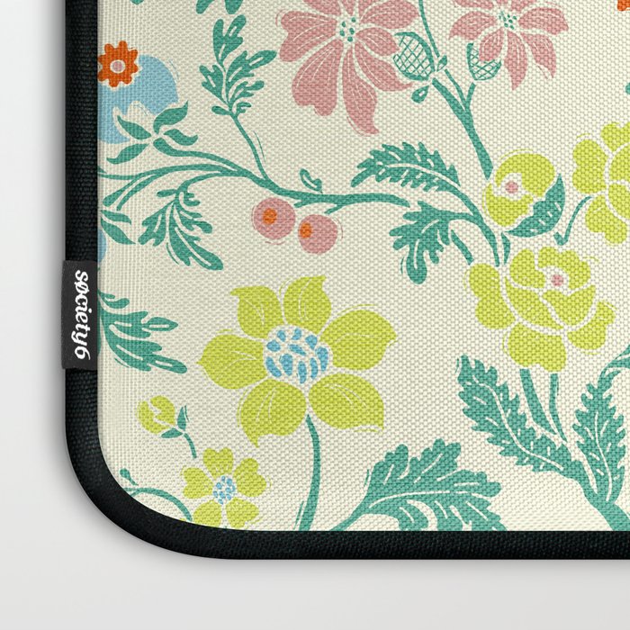 Classic Chinese-Inspired Pastel Floral Pattern Laptop Sleeve Gallery Image 3