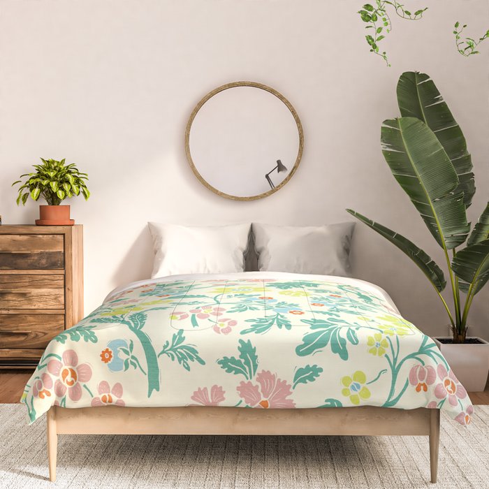 Classic Chinese-Inspired Pastel Floral Pattern Comforter Gallery Image 3