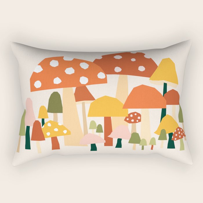 Fall Mushrooms  Rectangular Pillow Gallery Image 1