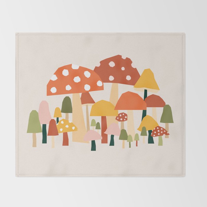 Fall Mushrooms  Throw Blanket Gallery Image 2