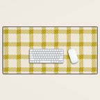 Antique Moss Check Grid Desk Mat Gallery Image 1