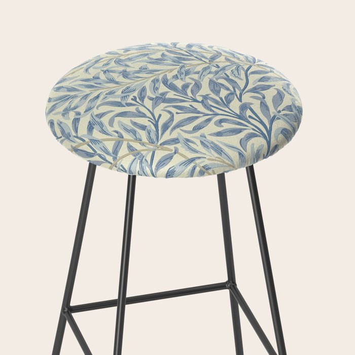 William Morris Vintage Willow Bough Blue Cream Pattern Stool Gallery Image 2