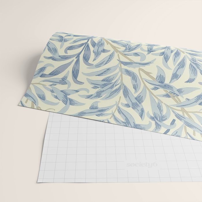 William Morris Vintage Willow Bough Blue Cream Pattern Wrapping Paper Gallery Image 2