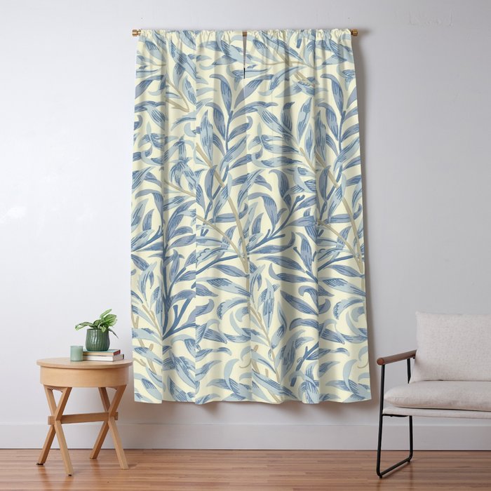 William Morris Vintage Willow Bough Blue Cream Pattern Window Curtain Gallery Image 5