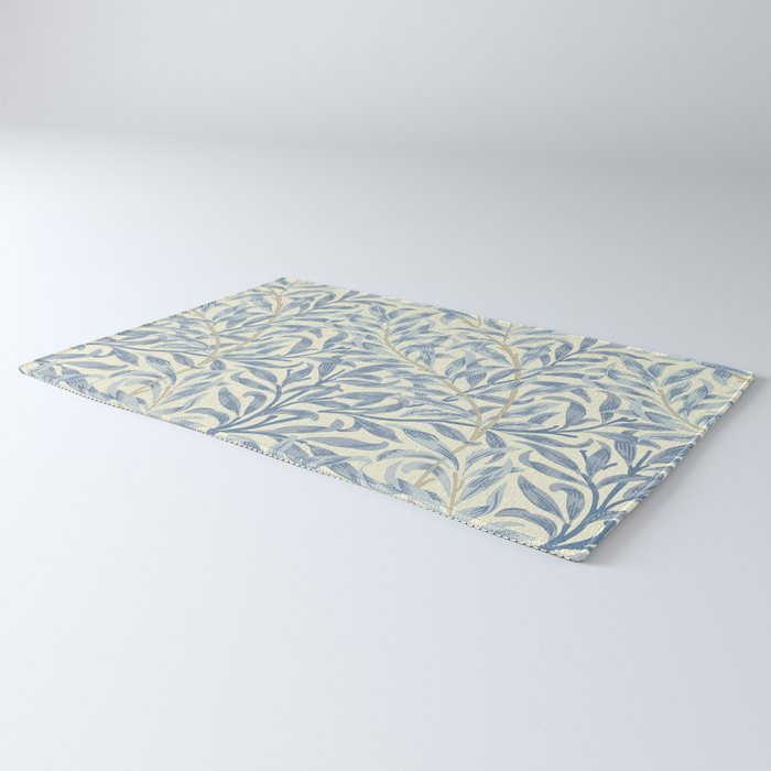 William Morris Vintage Willow Bough Blue Cream Pattern Rug Gallery Image 3