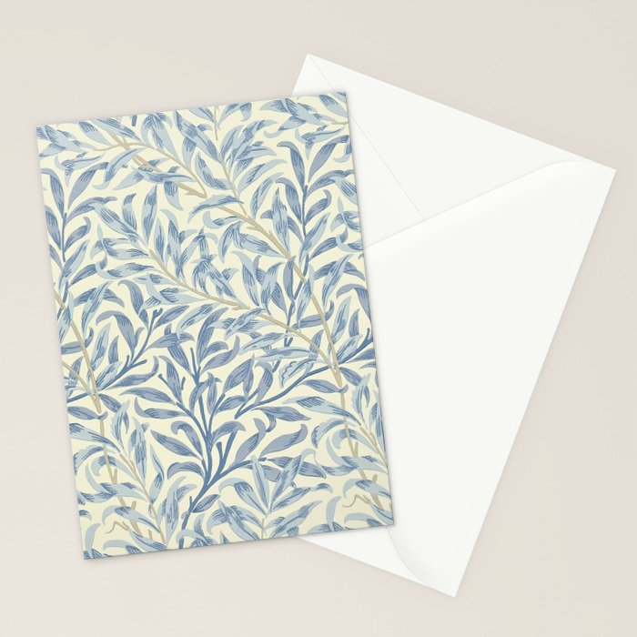 William Morris Vintage Willow Bough Blue Cream Pattern Stationery Card Gallery Image 2