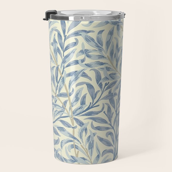 William Morris Vintage Willow Bough Blue Cream Pattern Travel Mug Gallery Image 3