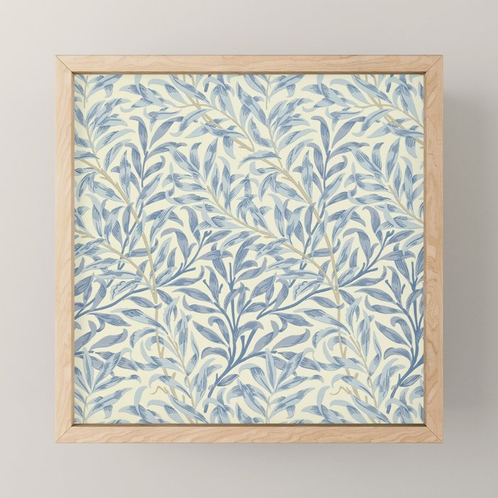 William Morris Vintage Willow Bough Blue Cream Pattern Mini Art Print Gallery Image 1