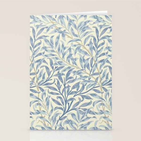 William Morris Vintage Willow Bough Blue Cream Pattern Stationery Card Gallery Image 1