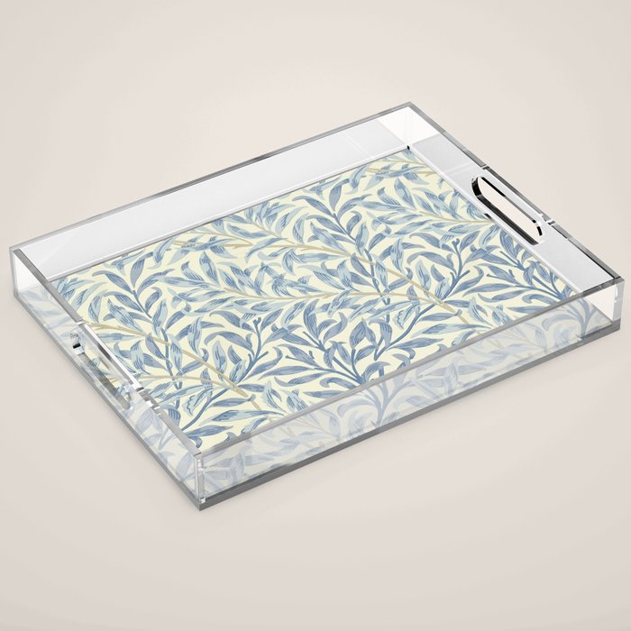 William Morris Vintage Willow Bough Blue Cream Pattern Acrylic Tray Gallery Image 1