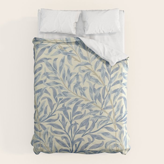 William Morris Vintage Willow Bough Blue Cream Pattern Duvet Cover Gallery Image 1