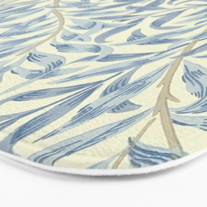William Morris Vintage Willow Bough Blue Cream Pattern Bath Mat Gallery Image 3