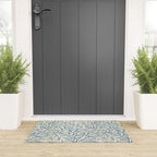 William Morris Vintage Willow Bough Blue Cream Pattern Welcome Mat Gallery Image 3
