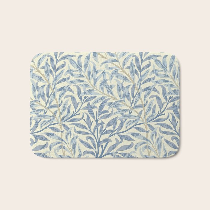 William Morris Vintage Willow Bough Blue Cream Pattern Bath Mat Gallery Image 1