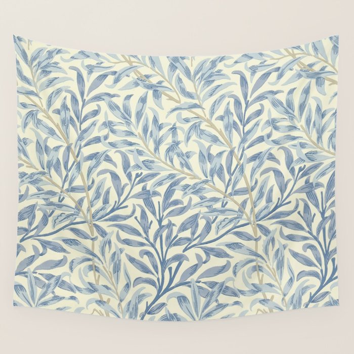 William Morris Vintage Willow Bough Blue Cream Pattern Wall Tapestry Gallery Image 4