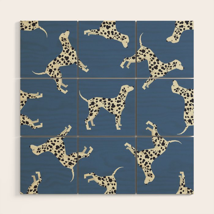 Dalmatian On Blue Wood Wall Art Gallery Image 1