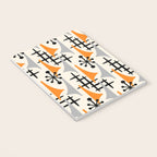 Retro 1950s Style Mid Century Modern Atomic Wing Pattern 834 Googie Orange and Gray Notebook Gallery Image 3