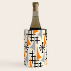 Retro 1950s Style Mid Century Modern Atomic Wing Pattern 834 Googie Orange and Gray Wine Chiller Gallery Image 2