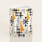 Retro 1950s Style Mid Century Modern Atomic Wing Pattern 834 Googie Orange and Gray Coffee Mug Gallery Image 4