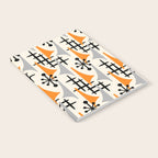 Retro 1950s Style Mid Century Modern Atomic Wing Pattern 834 Googie Orange and Gray Notebook Gallery Image 2