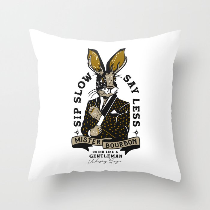 Mister Bourbon: Drink Like A Gentleman Jackalope Design Throw Pillow Gallery Image 6