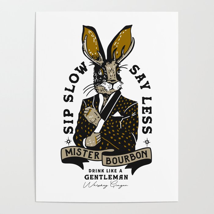 Mister Bourbon: Drink Like A Gentleman Jackalope Design Poster Gallery Image 1