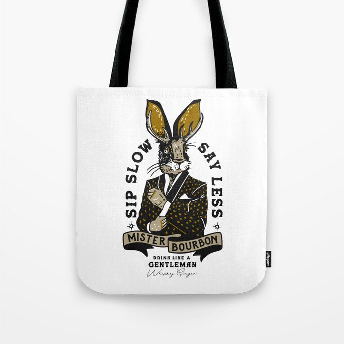 Mister Bourbon: Drink Like A Gentleman Jackalope Design Tote Bag Gallery Image 1