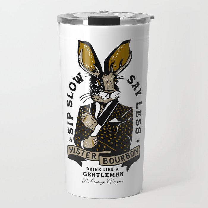 Mister Bourbon: Drink Like A Gentleman Jackalope Design Travel Mug Gallery Image 1