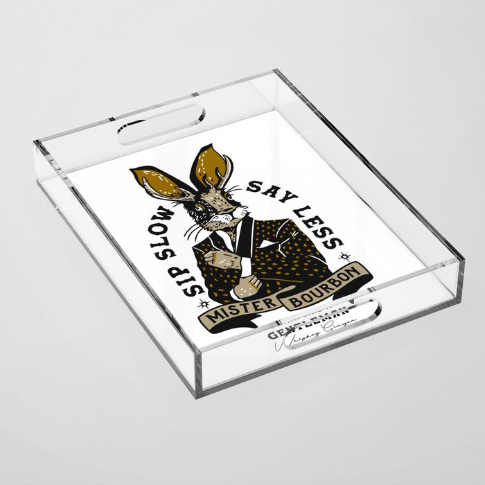 Mister Bourbon: Drink Like A Gentleman Jackalope Design Acrylic Tray Gallery Image 1