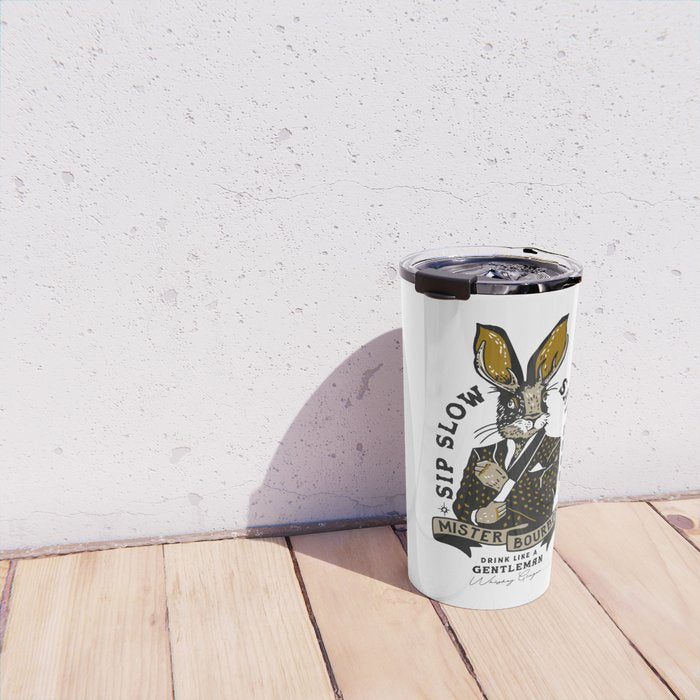 Mister Bourbon: Drink Like A Gentleman Jackalope Design Travel Mug Gallery Image 4