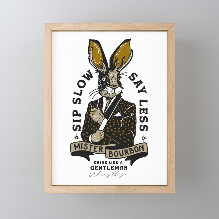 Mister Bourbon: Drink Like A Gentleman Jackalope Design Mini Art Print Gallery Image 1