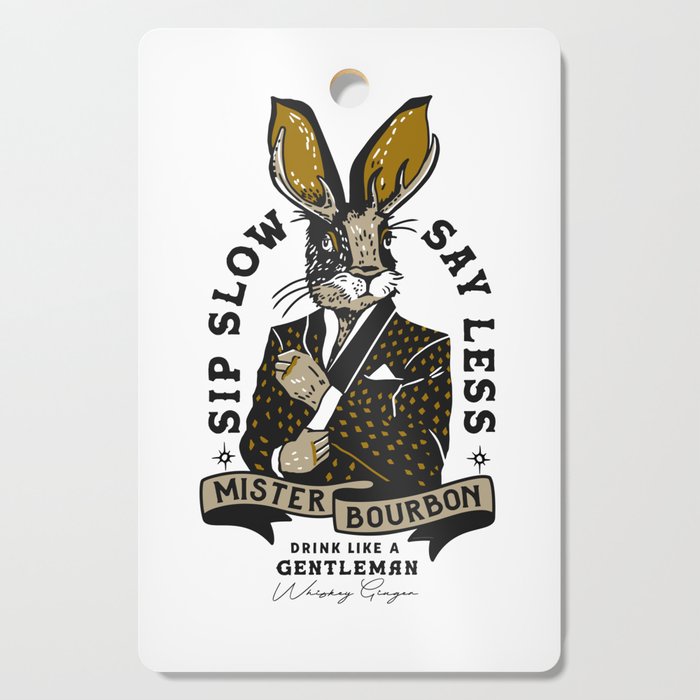 Mister Bourbon: Drink Like A Gentleman Jackalope Design Cutting Board Gallery Image 1
