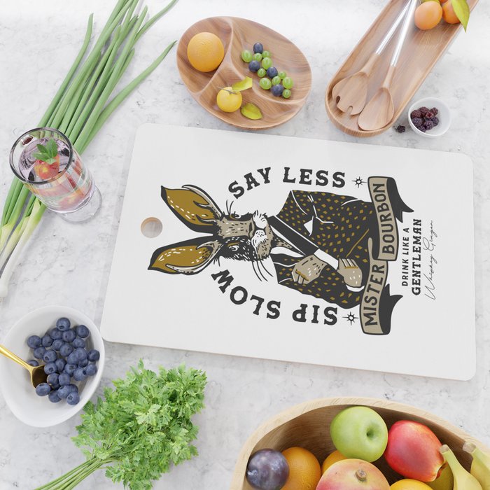 Mister Bourbon: Drink Like A Gentleman Jackalope Design Cutting Board Gallery Image 2