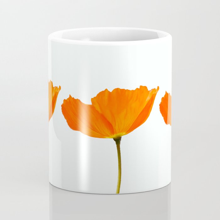 Three Orange Poppy Flowers White Background  Coffee Mug Gallery Image 4