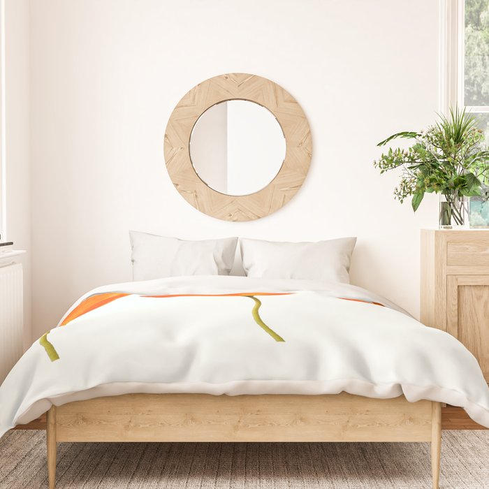 Three Orange Poppy Flowers White Background  Duvet Cover Gallery Image 3