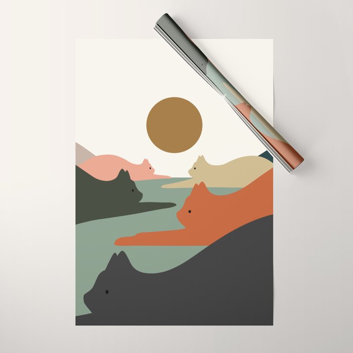 Cat Landscape 93 Wrapping Paper Gallery Image 1