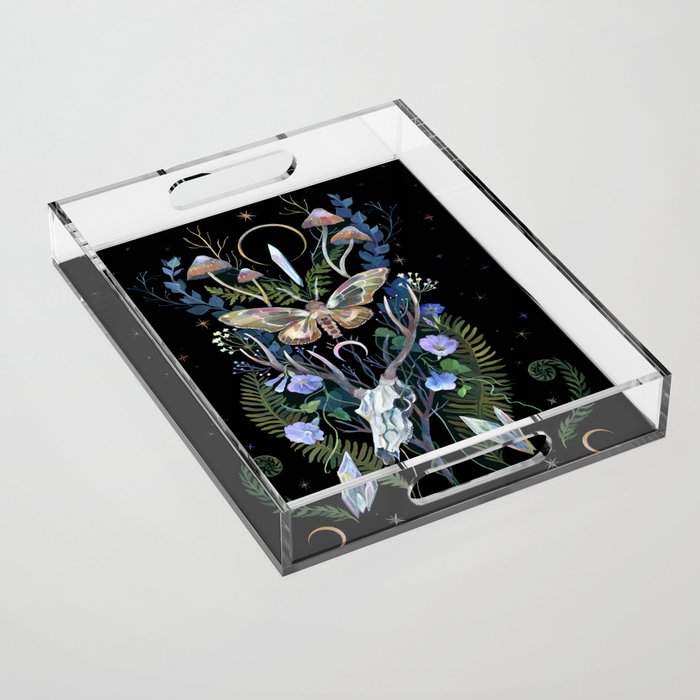 Deer Skull Crystals Garden Acrylic Tray Gallery Image 1