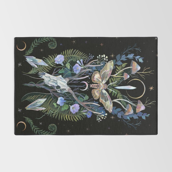 Deer Skull Crystals Garden Rug Gallery Image 2
