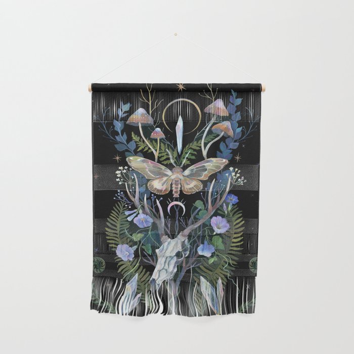 Deer Skull Crystals Garden Wall Hanging Gallery Image 1