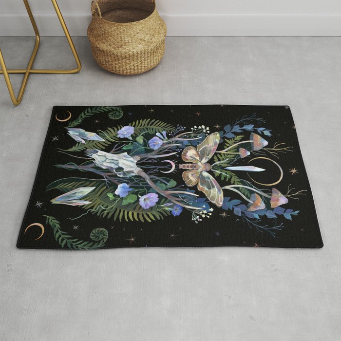 Deer Skull Crystals Garden Rug Gallery Image 1