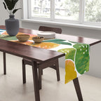 Lemons | Watercolor Modern Boho Botanical Painting | Pastel Summer Jungle Garden Juicy Fresh Table Runner Gallery Image 2