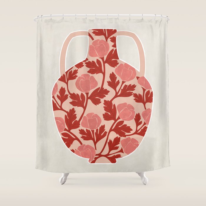 Vase and roses Shower Curtain Gallery Image 1