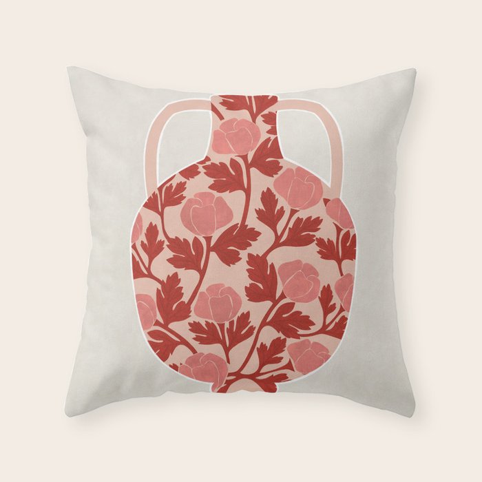 Vase and roses Throw Pillow Gallery Image 6