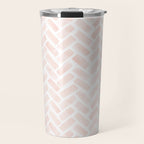 watercolor herringbone - light pink Travel Mug Gallery Image 1