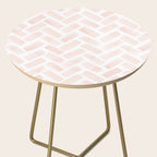 watercolor herringbone - light pink Side Table Gallery Image 2