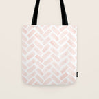 watercolor herringbone - light pink Tote Bag Gallery Image 1