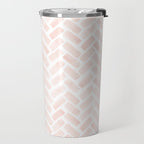 watercolor herringbone - light pink Travel Mug Gallery Image 2