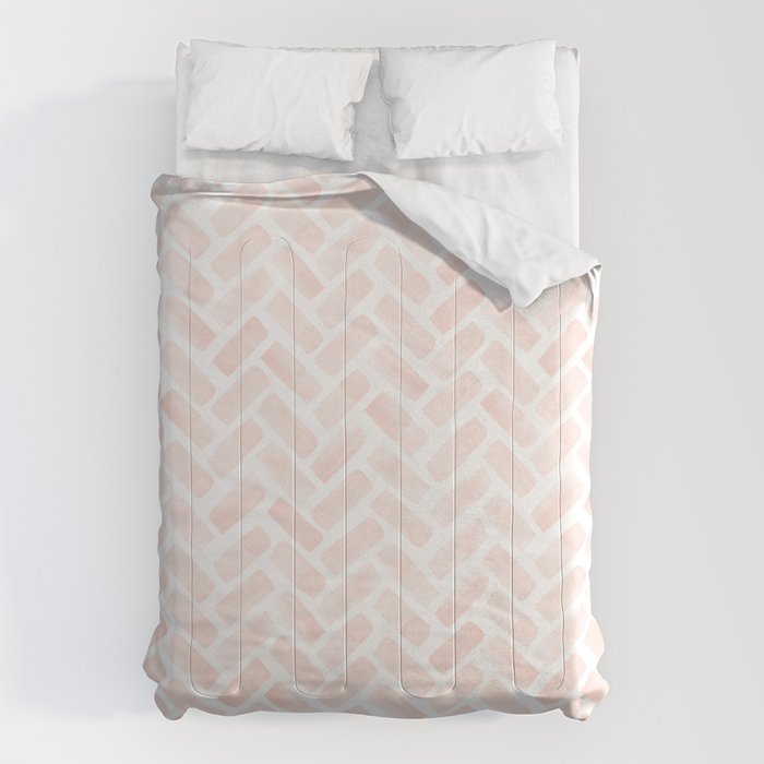 watercolor herringbone - light pink Comforter Gallery Image 6