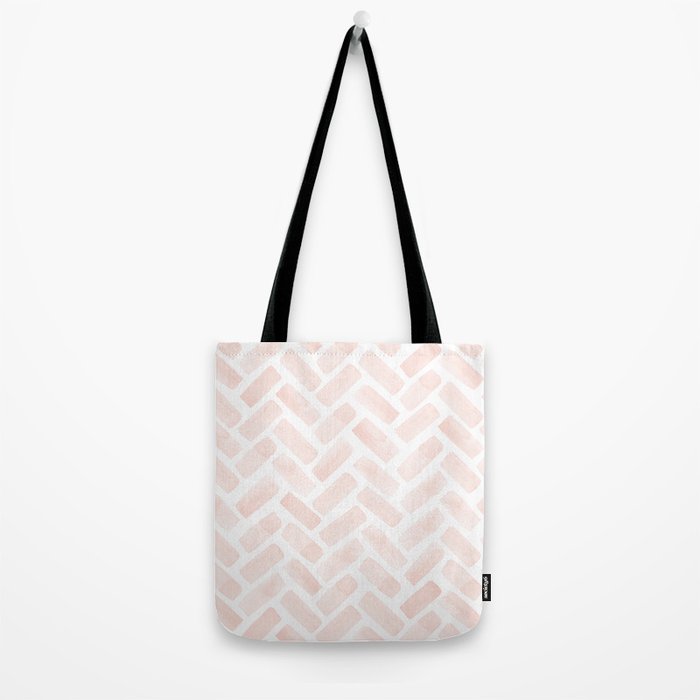 watercolor herringbone - light pink Tote Bag Gallery Image 2